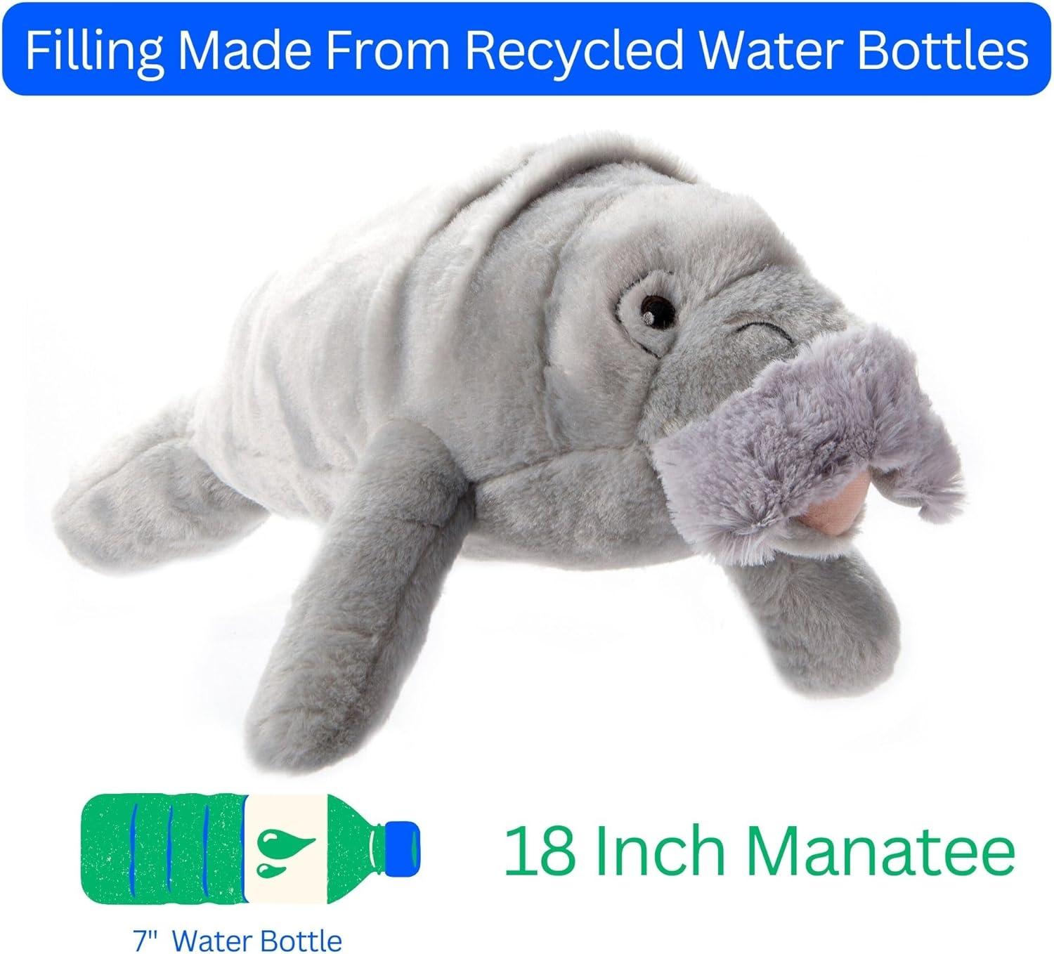 image:imageThe Petting Zoo Manatee Stuffed Animal Plushie Gifts for Kids Earth Keeperz Sealife Animals Zoologee Grey Manatee Plush Toy 18 inches