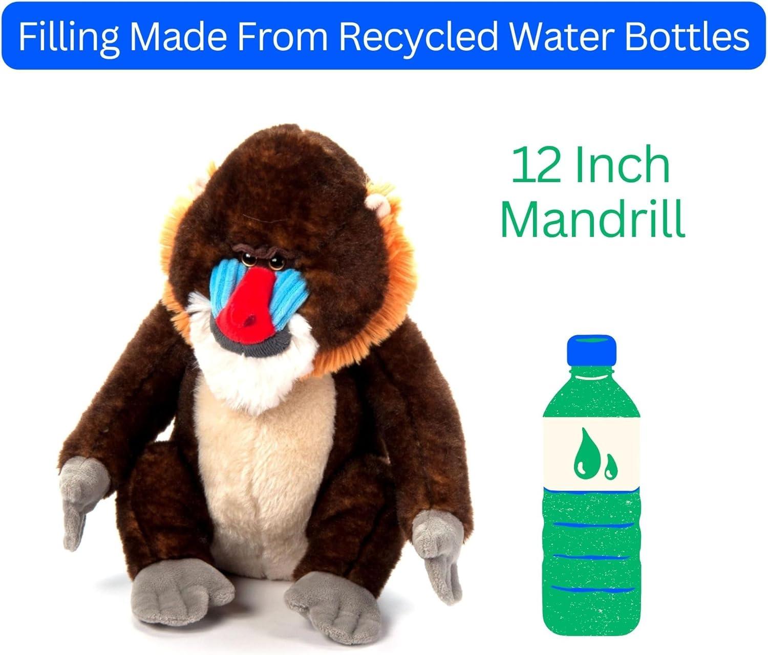 image:imageThe Petting Zoo Mandrill Monkey Stuffed Animal Plushie Gifts for Kids Wild Onez Wildlife Animals Monkey Plush Toy 12 inches