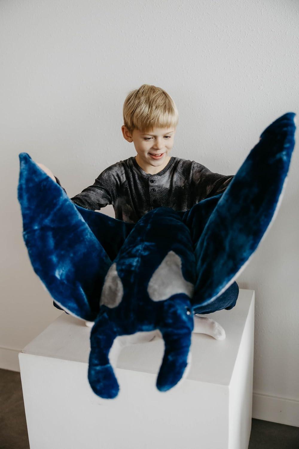 image:imageThe Petting Zoo Manta Ray Stuffed Animal Plushie Gifts for Kids Wild Onez Ocean Animals Jumbo Stingray Plush Toy 42 inches from Tip of Tail to Head