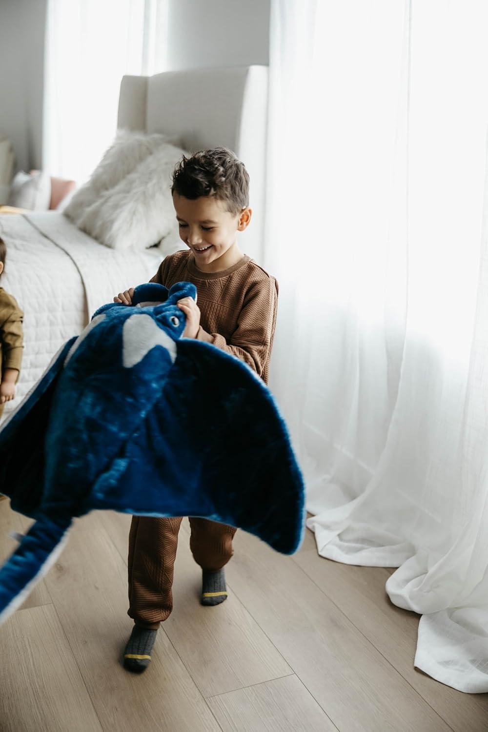 image:imageThe Petting Zoo Manta Ray Stuffed Animal Plushie Gifts for Kids Wild Onez Ocean Animals Jumbo Stingray Plush Toy 42 inches from Tip of Tail to Head