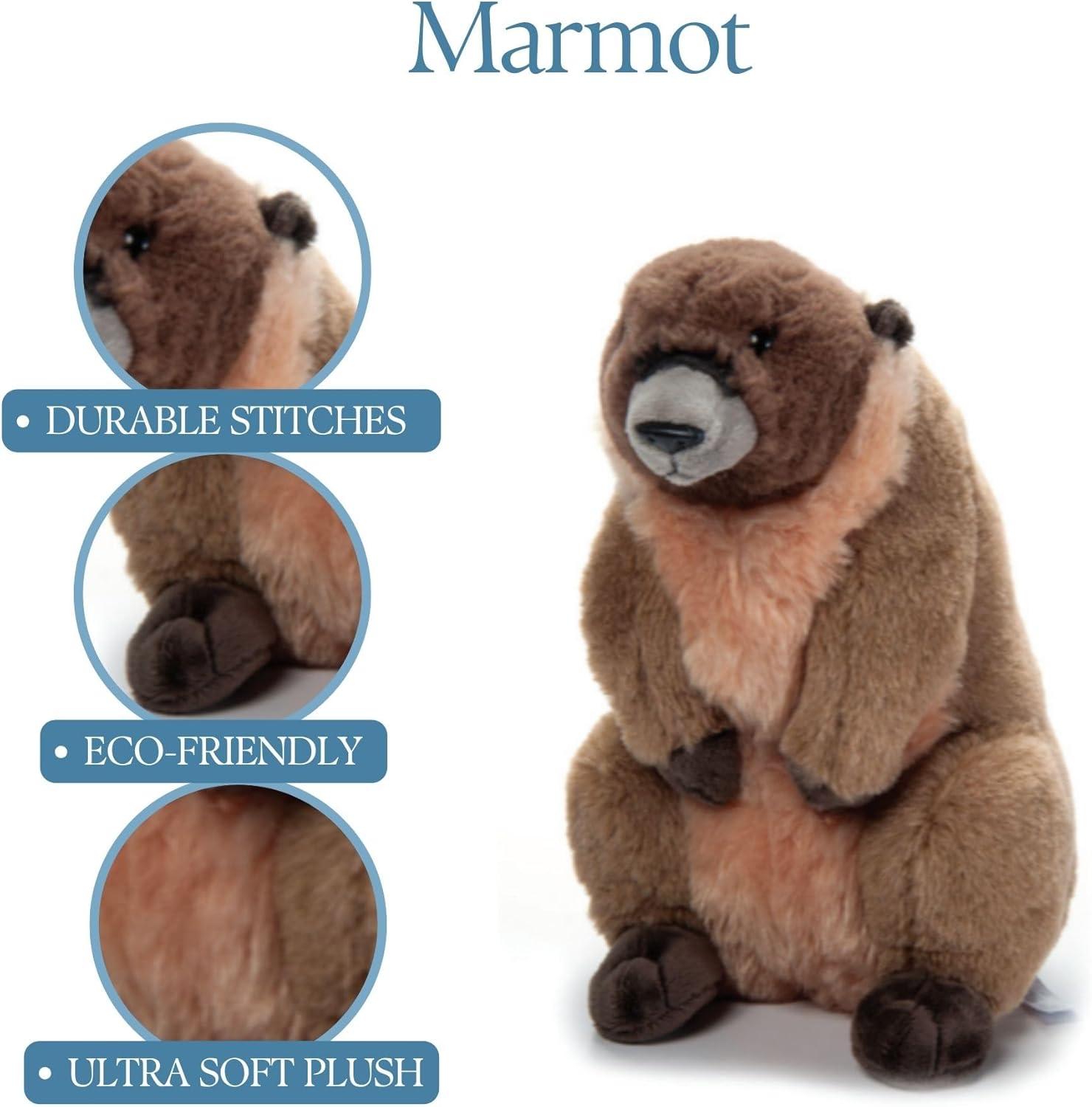image:imageThe Petting Zoo Marmot Stuffed Animal Plushie Gifts for Kids Wild Onez Animals Marmot Plush Toy 12 inches