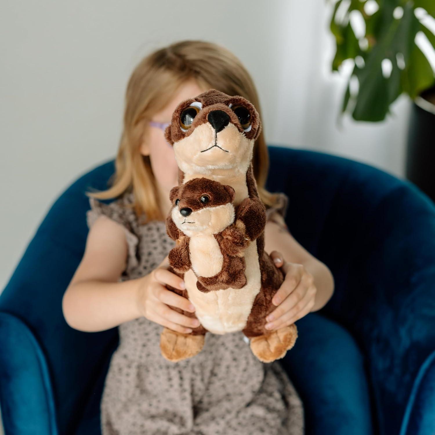 image:imageThe Petting Zoo Mom and Baby River Otter Stuffed Animal Gifts for Kids Pocketz Zoo Animals River Otter Plush Toy 11 inches