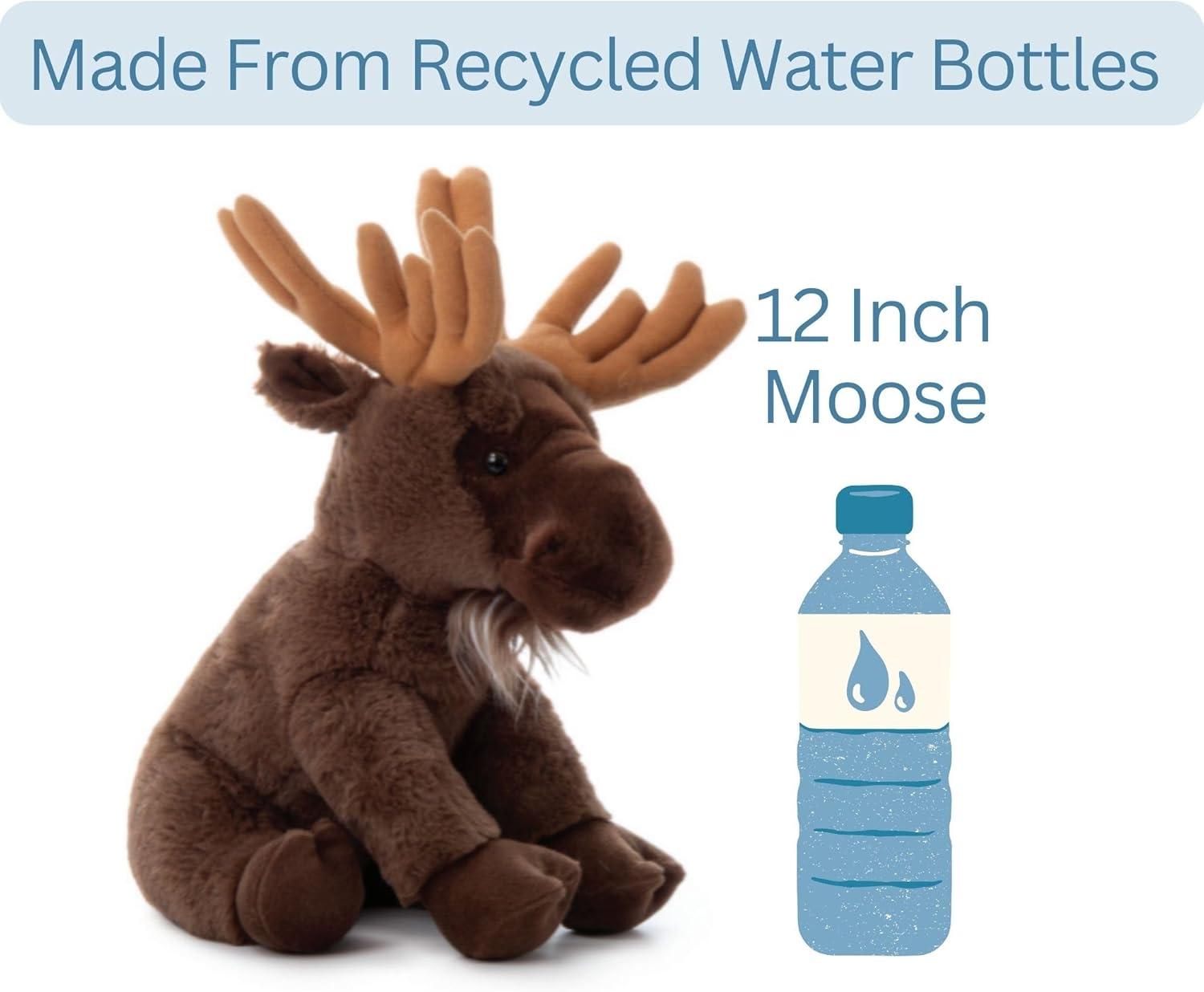 image:imageThe Petting Zoo Moose Stuffed Animal Gifts for Kids Wild Onez Zoo Animals Moose Plush Toy Sitting 12 inches