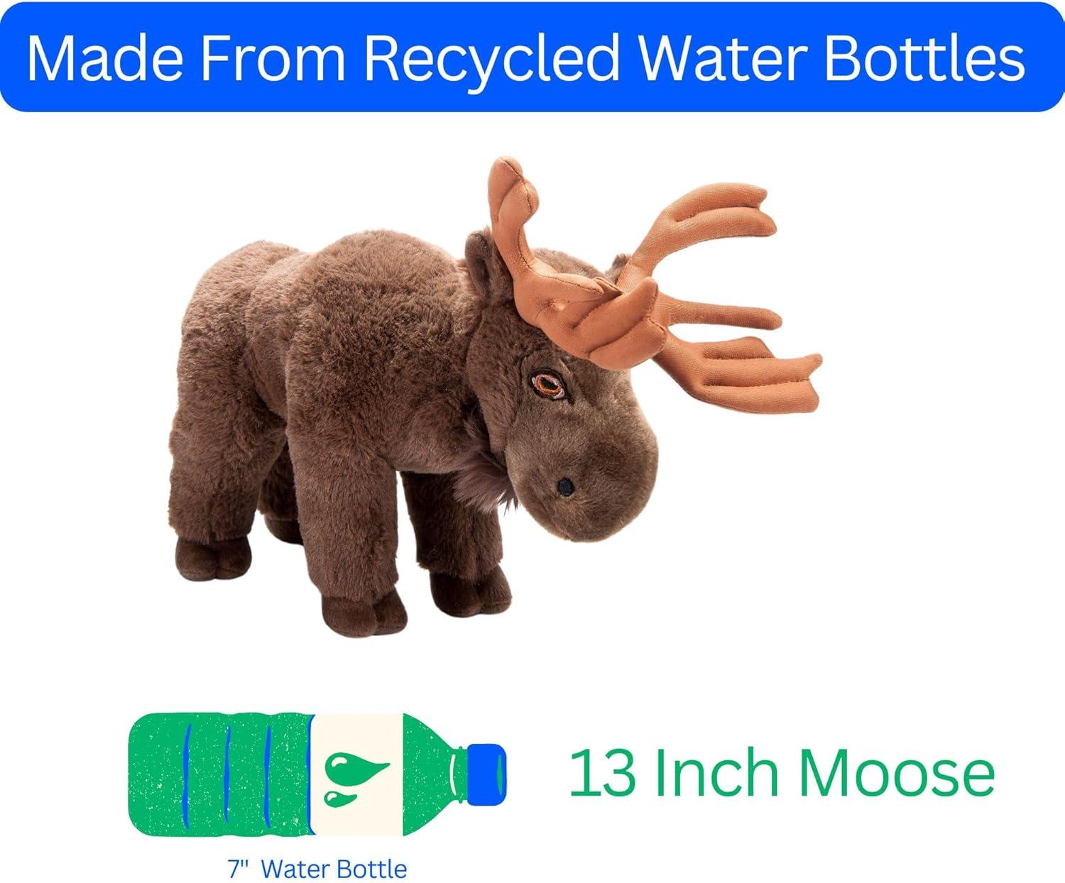 image:imageThe Petting Zoo Moose Stuffed Animal Plushie Gifts for Kids Earth Keeperz Wildlife Animals Zoologee Moose Plush Toy 13 inches