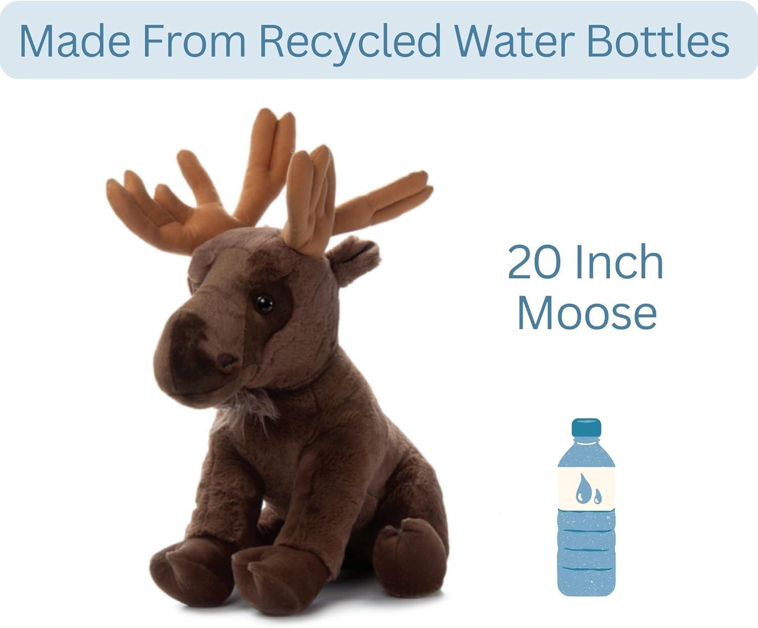 image:imageThe Petting Zoo Moose Stuffed Animal Plushie Gifts for Kids Wild Onez Wildlife Animals Jumbo Moose Plush Toy 20 inches