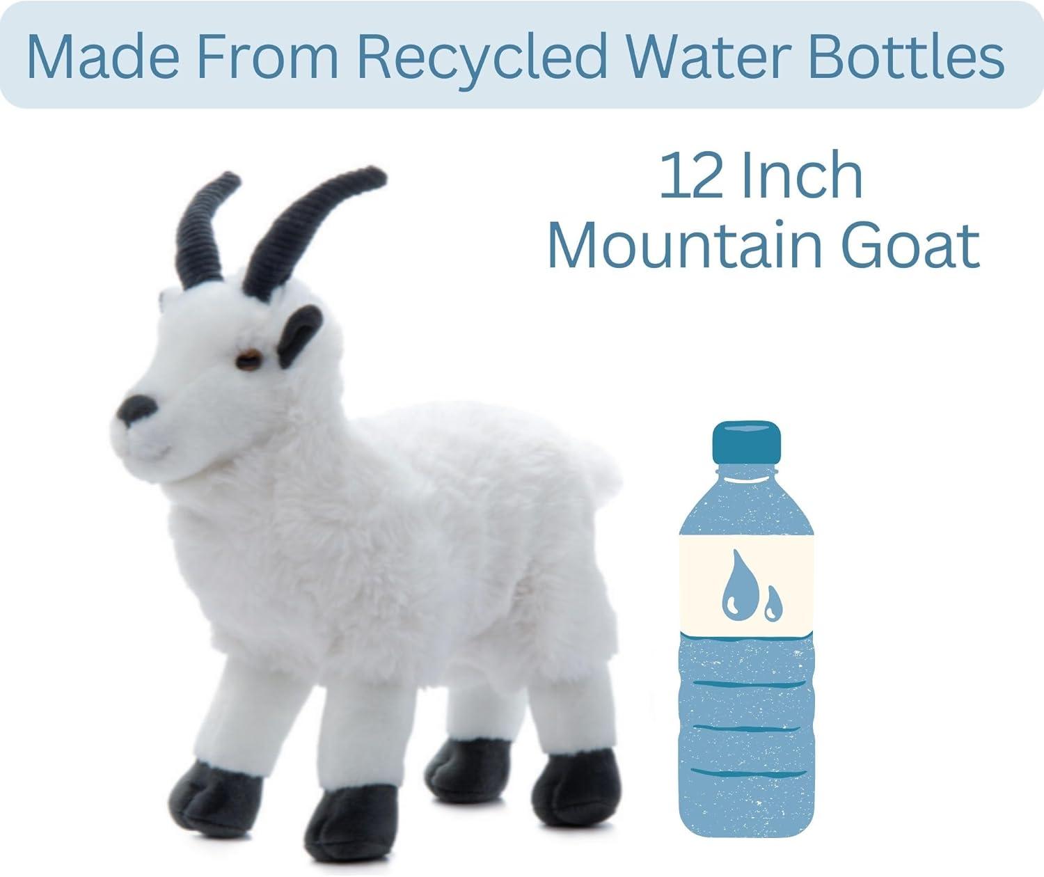 image:imageThe Petting Zoo Mountain Goat Stuffed Animal Plushie Gifts for Kids Wild Onez Zoo Animals Goat Plush Toy 12 inches