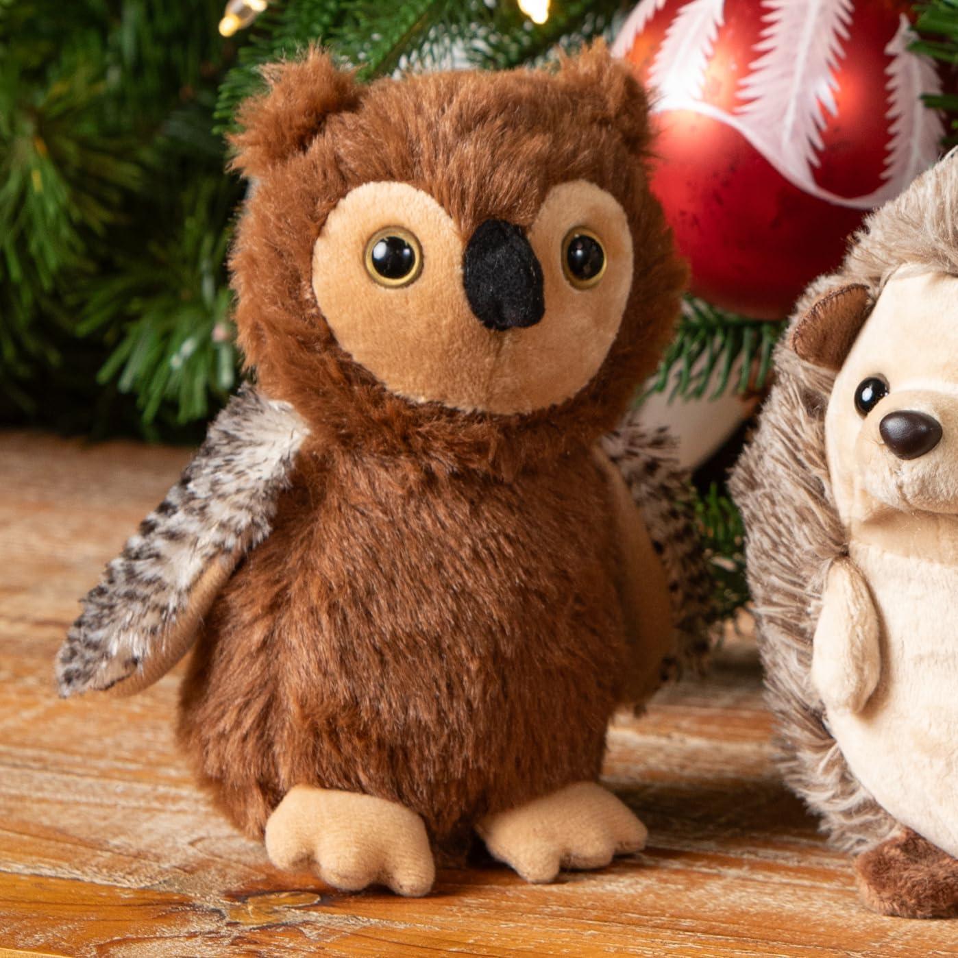 image:imageThe Petting Zoo Owl Stuffed Animal Plushie Gifts for Kids Wild Onez Babiez Wildlife Animals Brown Owl Plush Toy 6 Inches