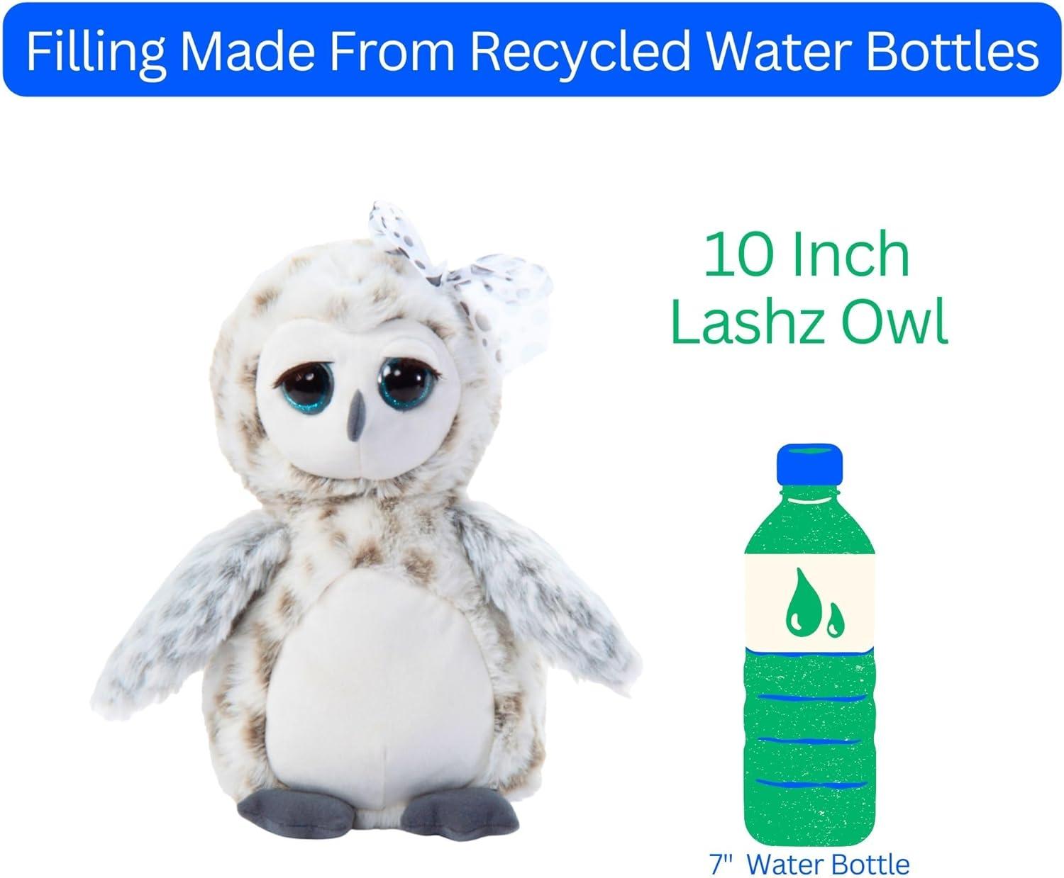 image:imageThe Petting Zoo Owl Stuffed Animal Plushie Lashz Animals Owl Plush Toy 10 inches