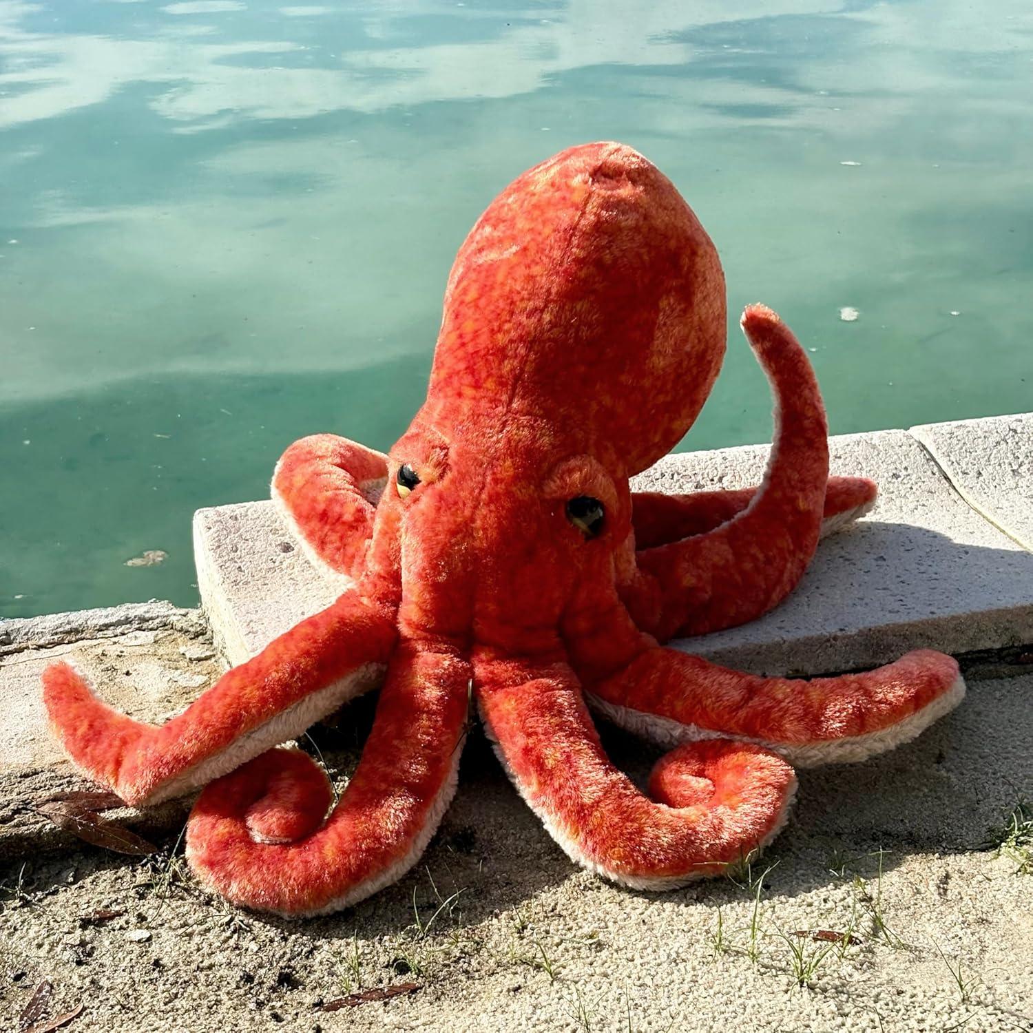 image:imageThe Petting Zoo Pacific Red Octopus Stuffed Animal Plushie Gifts for Kids Wild Onez Ocean Animals Jumbo Octopus Plush Toy 24 inches