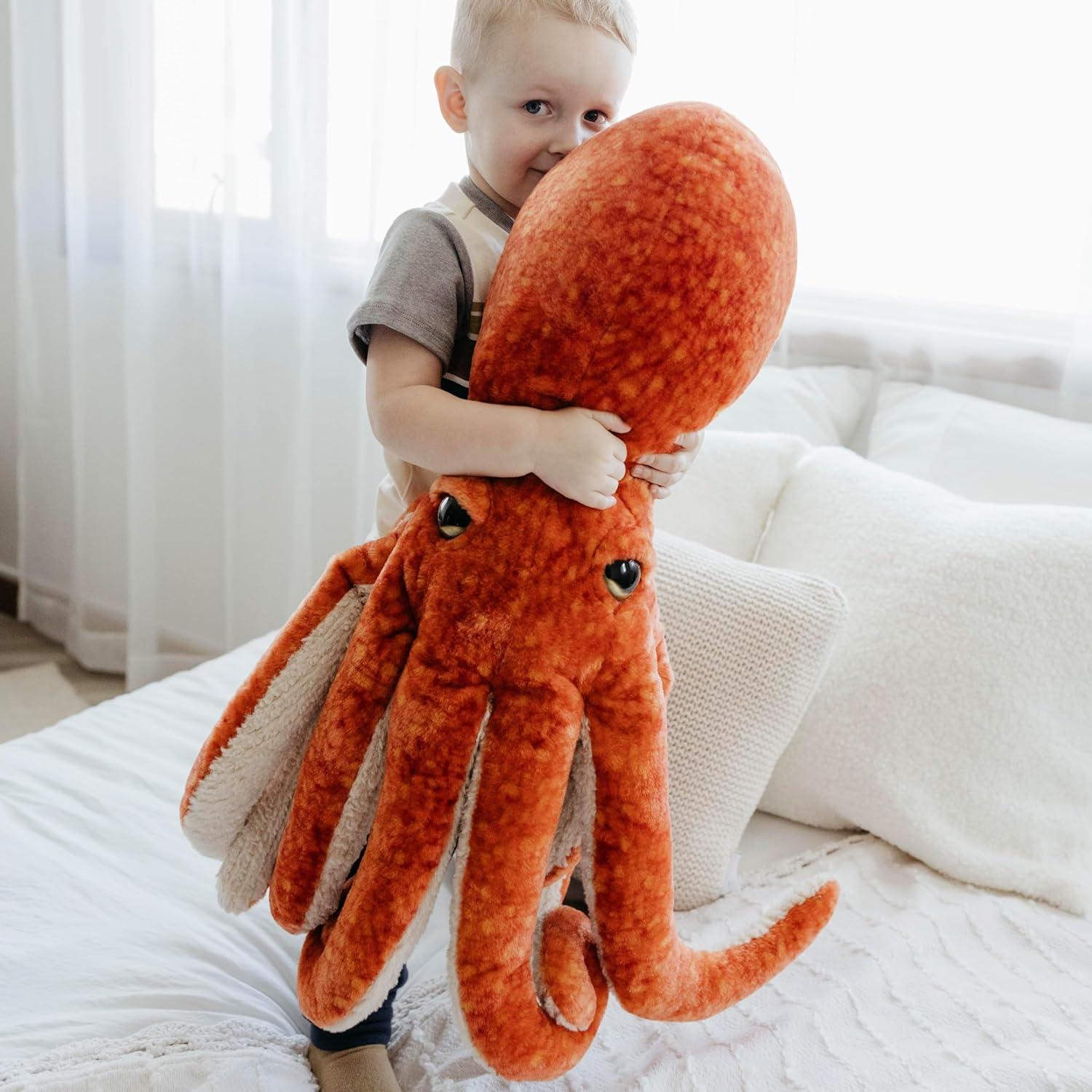 image:imageThe Petting Zoo Pacific Red Octopus Stuffed Animal Plushie Gifts for Kids Wild Onez Ocean Animals Jumbo Octopus Plush Toy 24 inches