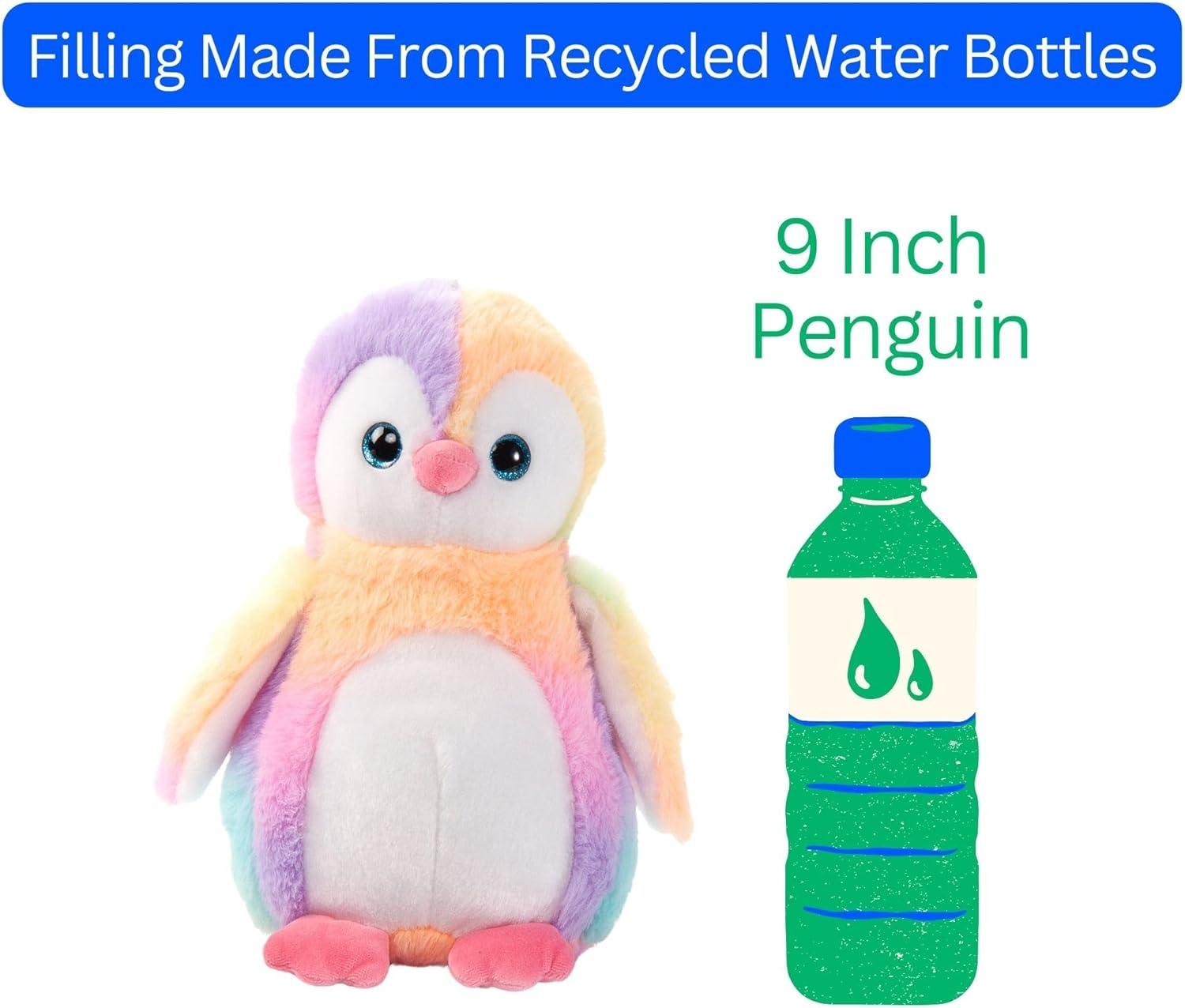 image:imageThe Petting Zoo Penguin Stuffed Animal Plushie Ombrez Animals Rainbow Penguin Plush Toy 9 inches