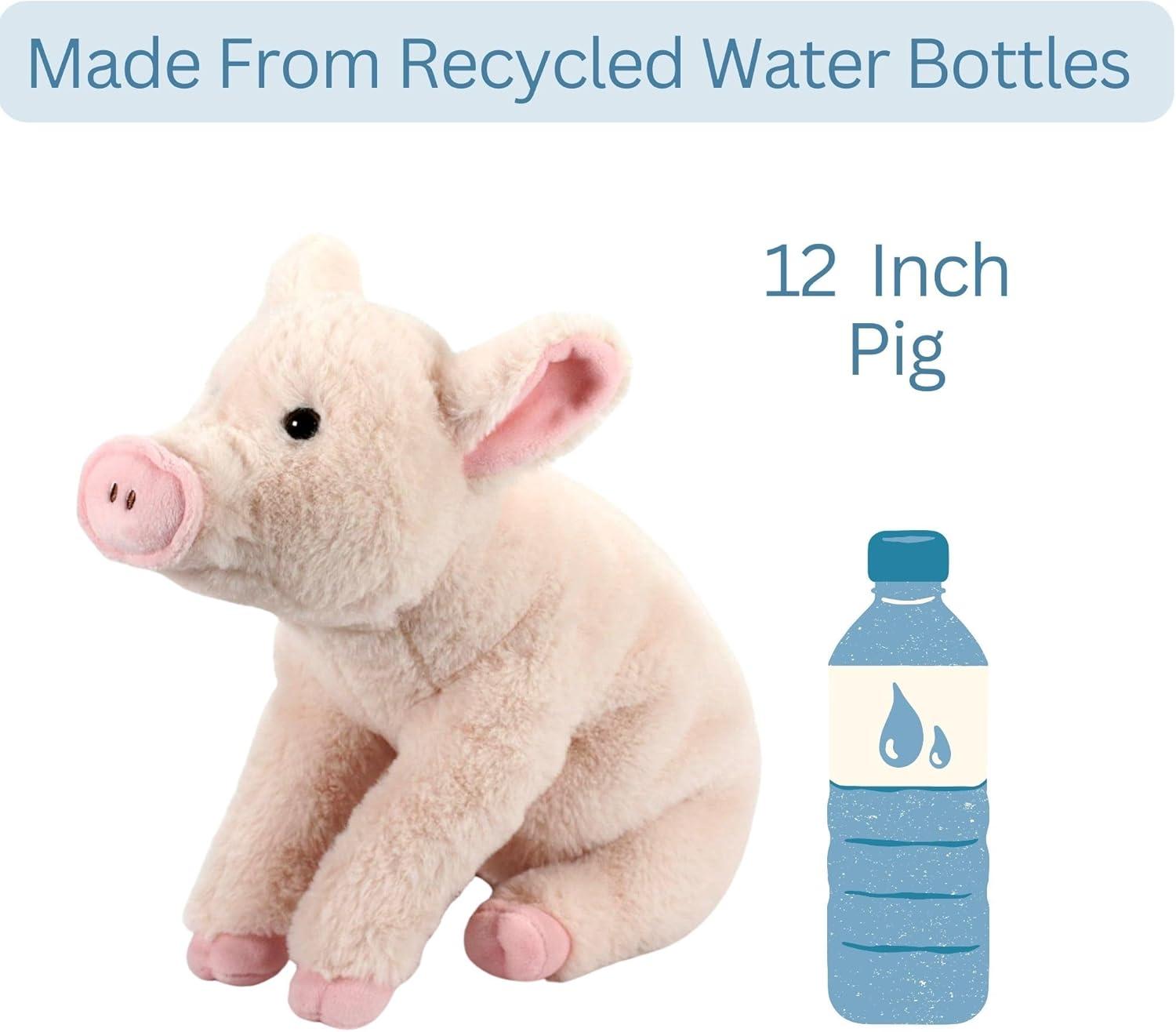 image:imageThe Petting Zoo Pig Stuffed Animal Plushie Gifts for Kids Wild Onez Farm Animals Pig Plush Toy 12 inches