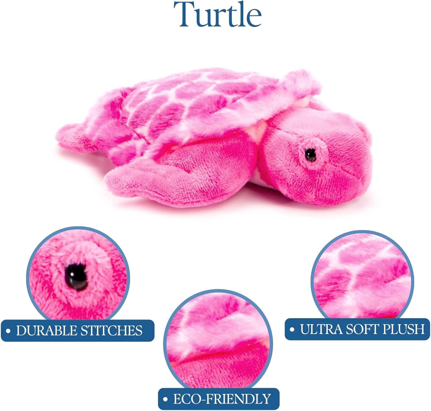 image:imageThe Petting Zoo Pink Sea Turtle Stuffed Animal Plushie Gifts for Kids Scoopz Sealife Animals Purple Tortoise Plush Toy 8 Inches