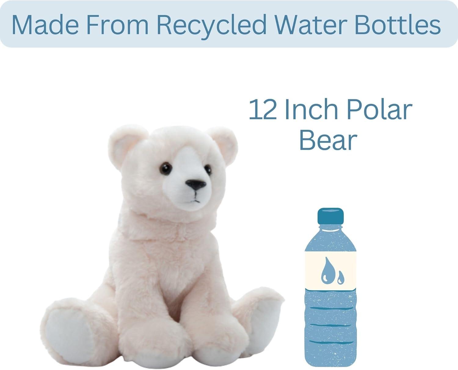 image:imageThe Petting Zoo Polar Bear Stuffed Animal Gifts for Kids Wild Onez Zoo Animals Polar Bear Plush Toy 12 inches