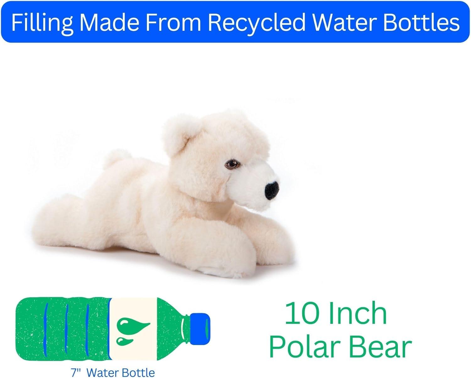 image:imageThe Petting Zoo Polar Bear Stuffed Animal Plushie Gifts for Kids Earth Keeperz Wildlife Animals Zoologee White Polar Bear Plush Toy 10 inches
