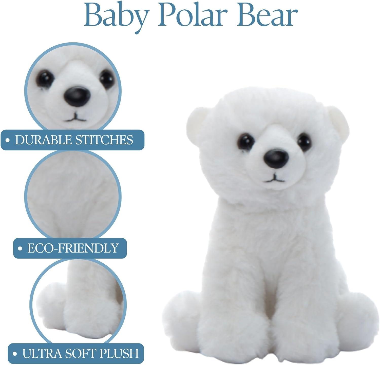 image:imageThe Petting Zoo Polar Bear Stuffed Animal Plushie Gifts for Kids Wild Onez Babiez Zoo Animals Polar Bear Plush Toy 6 inches6 in