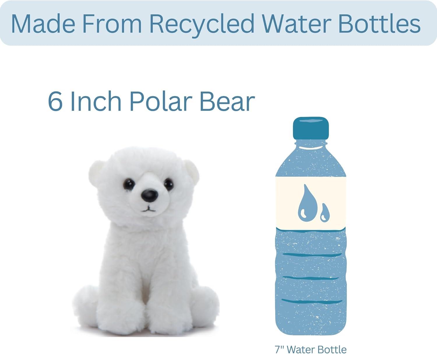image:imageThe Petting Zoo Polar Bear Stuffed Animal Plushie Gifts for Kids Wild Onez Babiez Zoo Animals Polar Bear Plush Toy 6 inches6 in