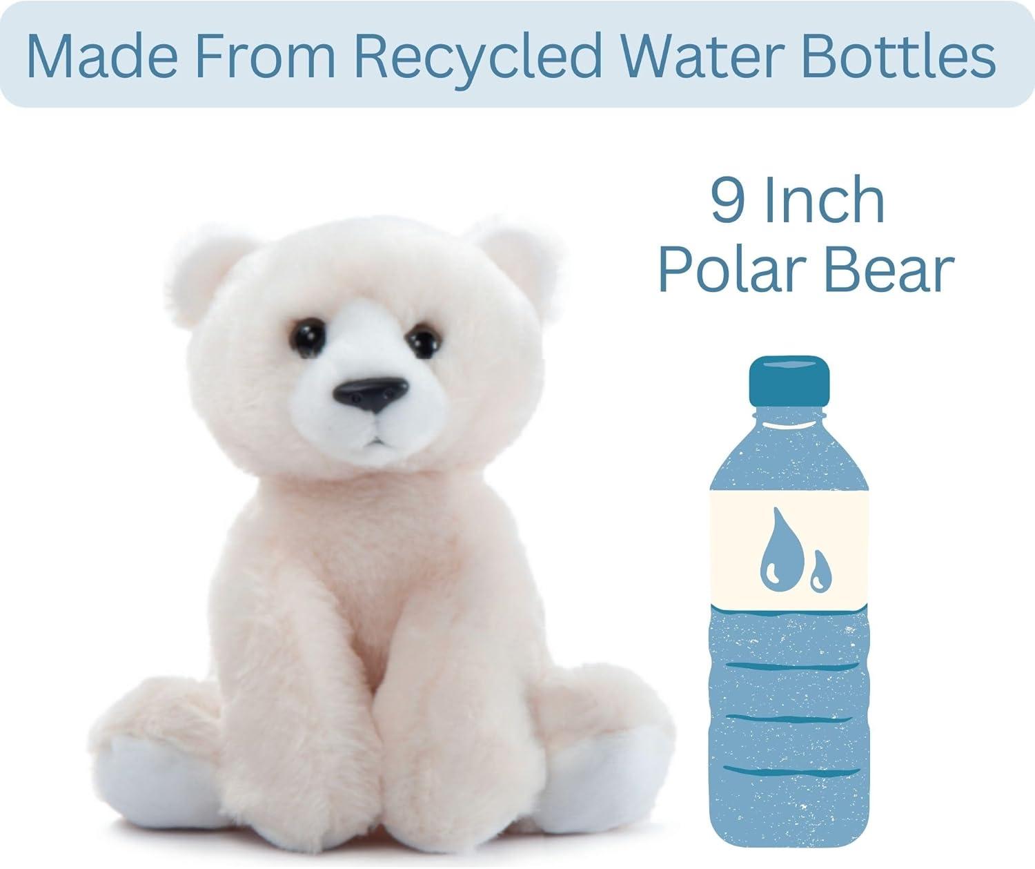 image:imageThe Petting Zoo Polar Bear Stuffed Animal Plushie Gifts for Kids Wild Onez Wildlife Animals Polar Bear Plush Toy 9 inches