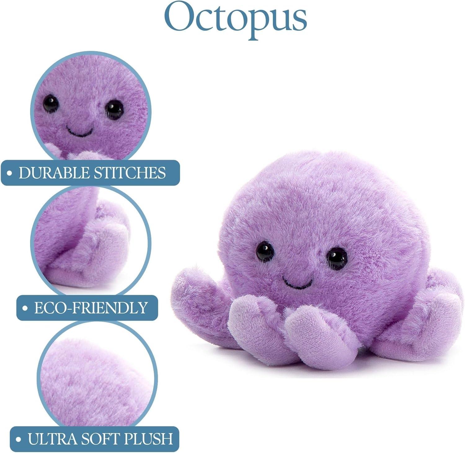 image:imageThe Petting Zoo Purple Octopus Stuffed Animal Plushie Gifts for Kids Nuggetz Sealife Animals Octopus Plush Toy 6 inchesSmall