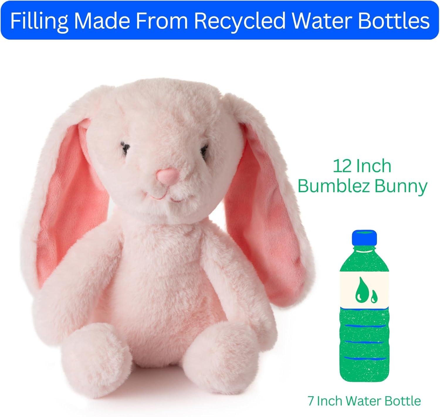 image:imageThe Petting Zoo Rabbit Stuffed Animal Plushie Gifts for Kids Bumblez Animals Pink Bunny Rabbit Plush Toy 12 inches