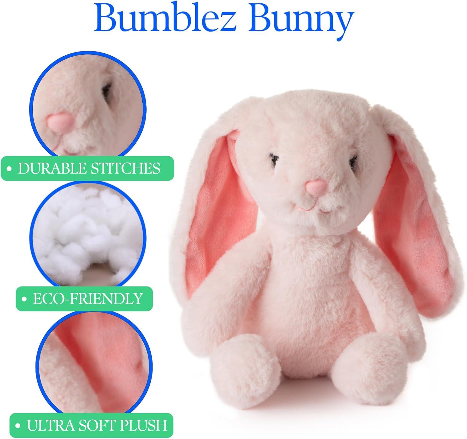 image:imageThe Petting Zoo Rabbit Stuffed Animal Plushie Gifts for Kids Bumblez Animals Pink Bunny Rabbit Plush Toy 12 inches