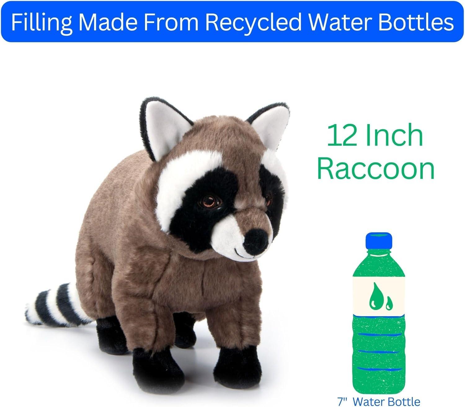 image:imageThe Petting Zoo Raccoon Stuffed Animal Plushie Gifts for Kids Earth Keeperz Wildlife Animals Zoologee Raccoon Plush Toy 13 inches