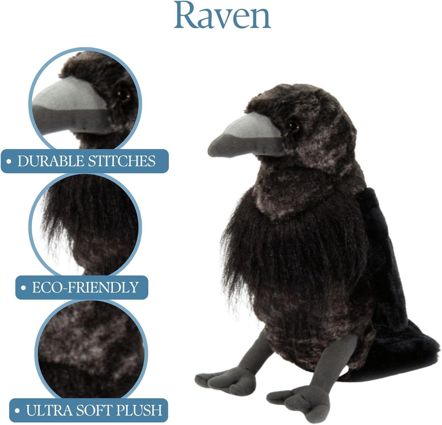 image:imageThe Petting Zoo Raven Stuffed Animal Plushie Gifts for Kids Wild Onez Wildlife Animals Black Raven Plush Toy 12 Inches
