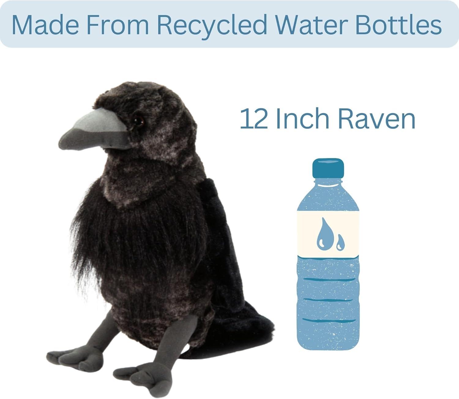 image:imageThe Petting Zoo Raven Stuffed Animal Plushie Gifts for Kids Wild Onez Wildlife Animals Black Raven Plush Toy 12 Inches