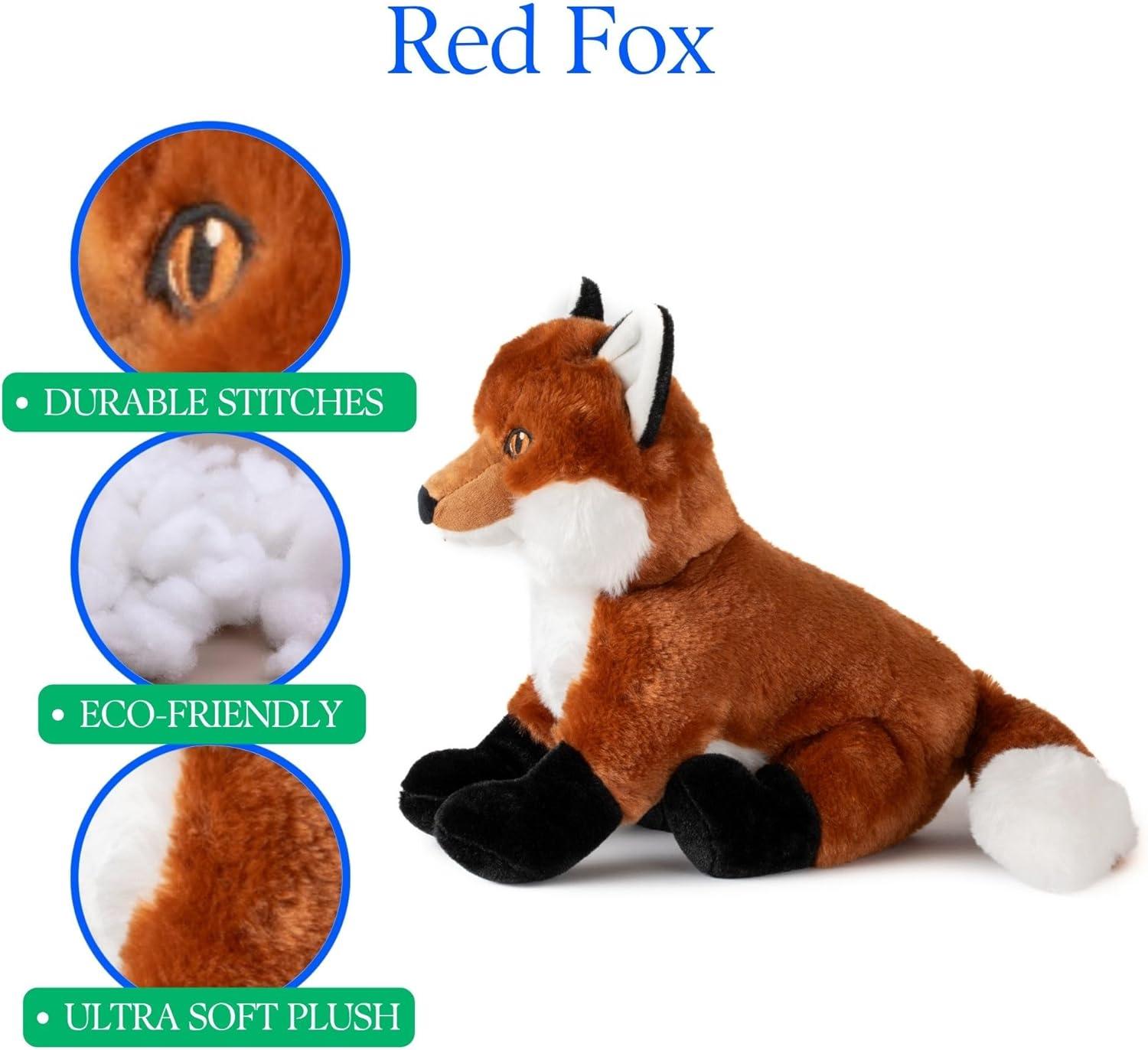 image:imageThe Petting Zoo Red Fox Stuffed Animal Plushie Gifts for Kids Earth Keeperz Wildlife Animals Zoologee Red Fox Plush Toy 12 inches