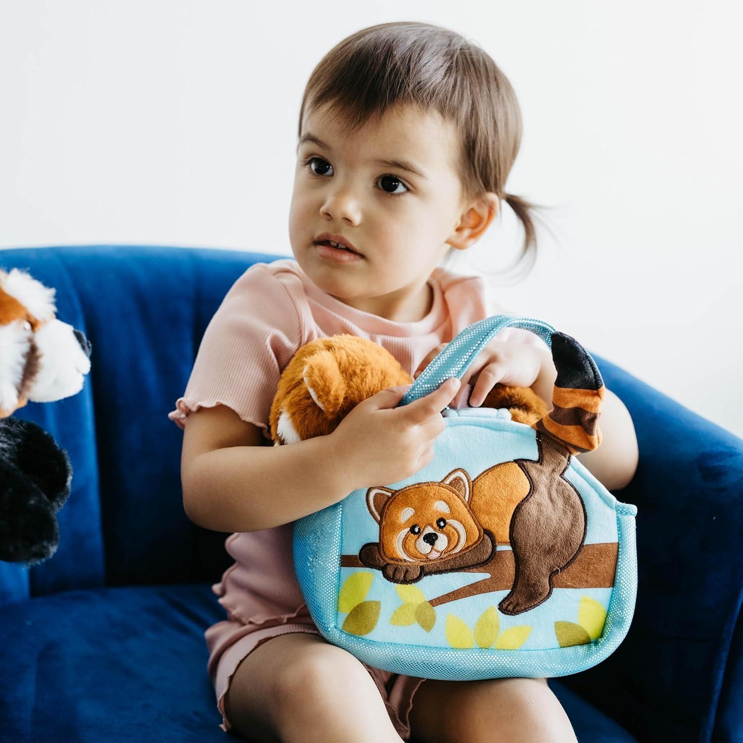 image:imageThe Petting Zoo Red Panda Stuffed Animal Plushie and Purse Set Gifts for Kids Wildlife Animal Toy Red Panda Plush Toy and Purse Pet Carrier