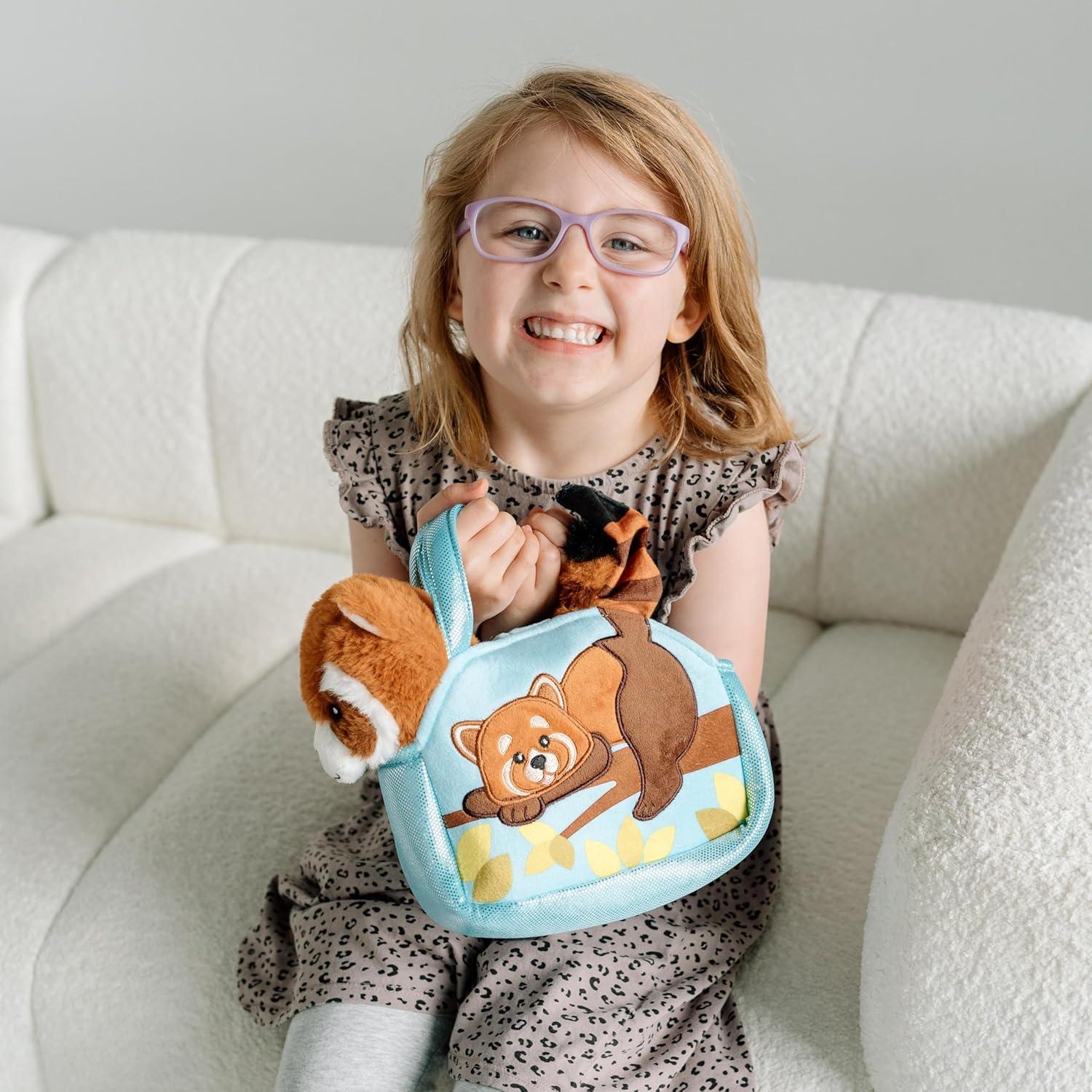 image:imageThe Petting Zoo Red Panda Stuffed Animal Plushie and Purse Set Gifts for Kids Wildlife Animal Toy Red Panda Plush Toy and Purse Pet Carrier