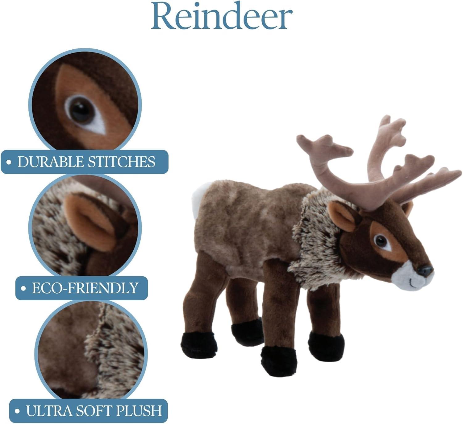 image:imageThe Petting Zoo Reindeer Stuffed Animal Plushie Gifts for Kids Wild Onez Zoo Animals Zoologee Reindeer Plush Toy 12 inches