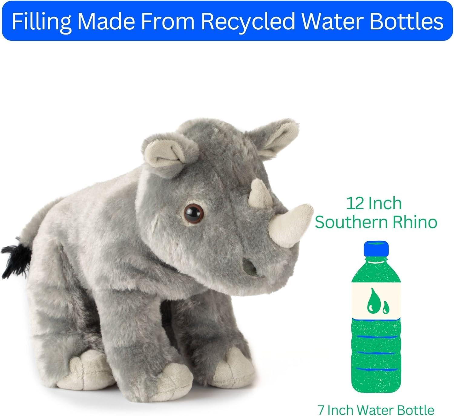 image:imageThe Petting Zoo Rhino Stuffed Animal Gifts for Kids Wild Onez Zoo Animals Southern Rhino Plush Toy 12 inches