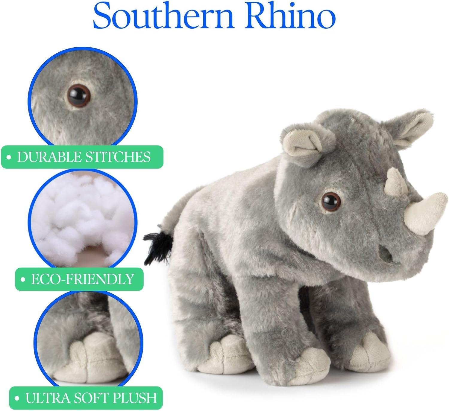 image:imageThe Petting Zoo Rhino Stuffed Animal Gifts for Kids Wild Onez Zoo Animals Southern Rhino Plush Toy 12 inches
