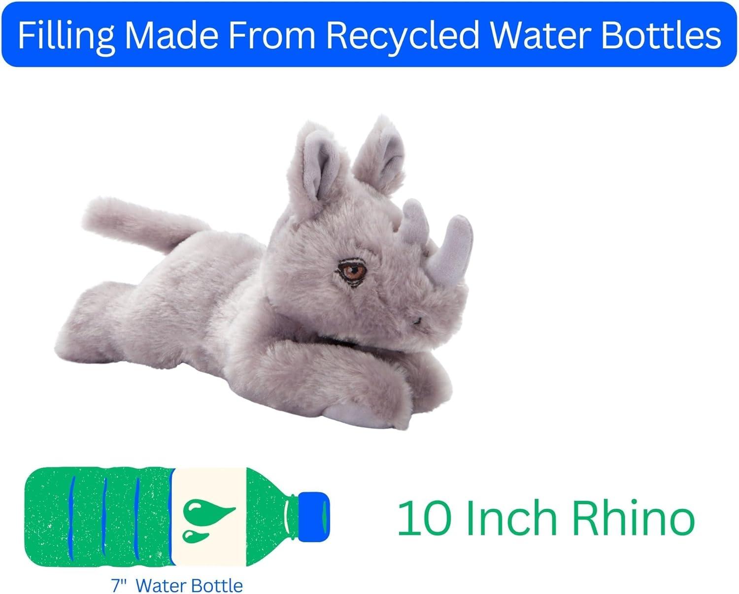 image:imageThe Petting Zoo Rhino Stuffed Animal Plushie Gifts for Kids Earth Keeperz Wildlife Animals Zoologee Grey Rhino Plush Toy 10 inches