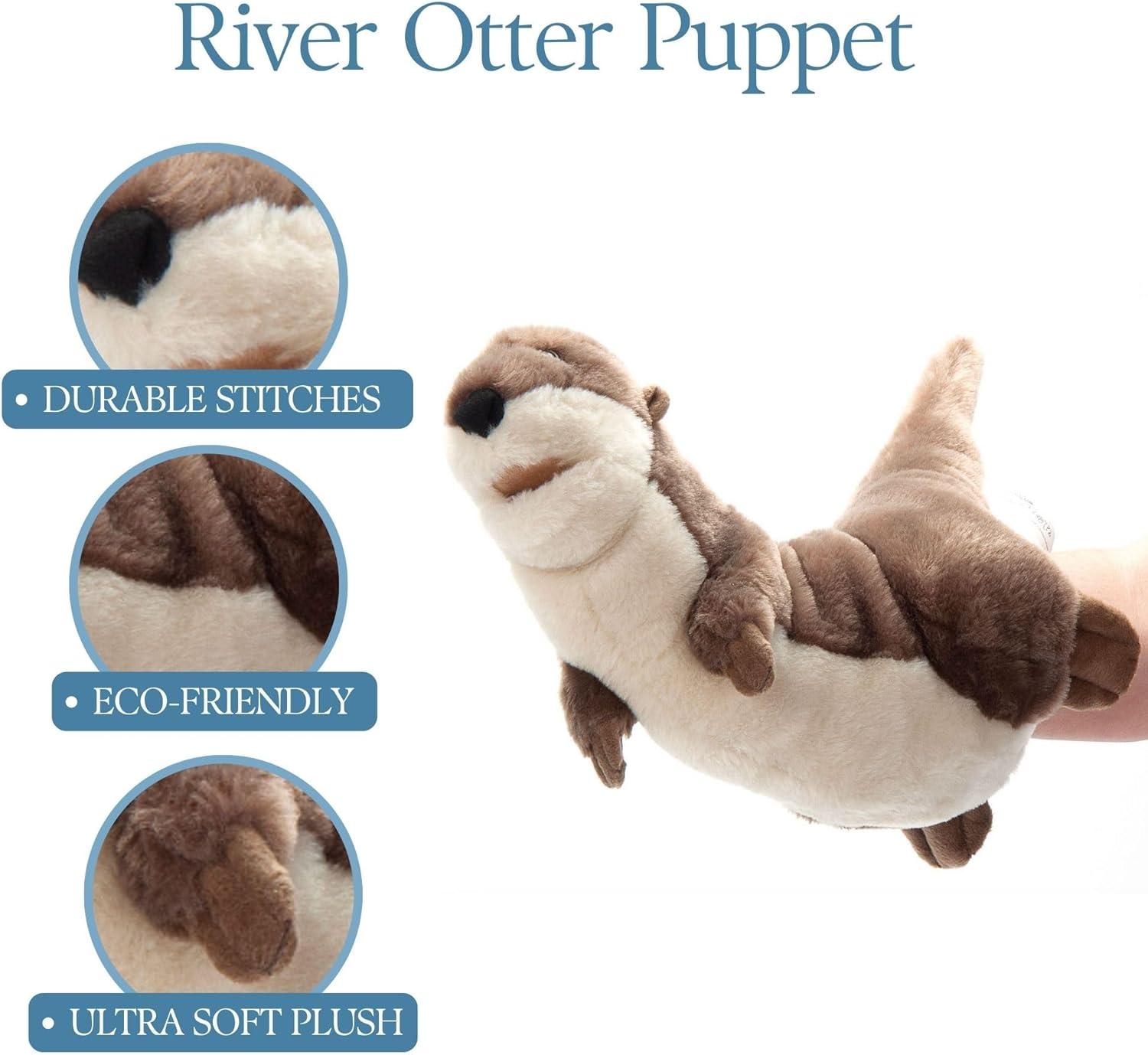 image:imageThe Petting Zoo River Otter Hand Puppet Stuffed Animal Plushie Gifts for Kids Puppetz Animals River Otter Interactive Puppets Plush Toy 19 Inches