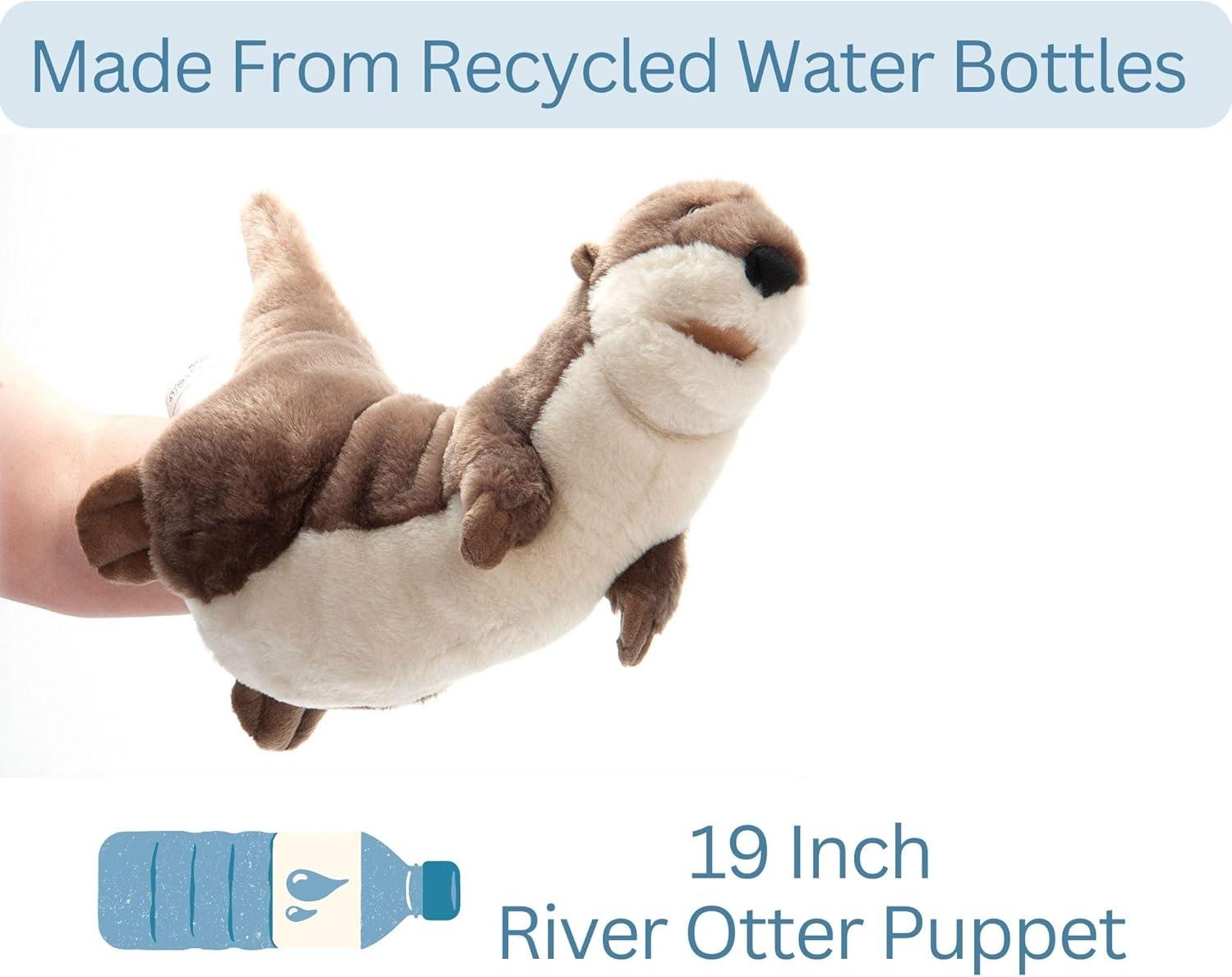 image:imageThe Petting Zoo River Otter Hand Puppet Stuffed Animal Plushie Gifts for Kids Puppetz Animals River Otter Interactive Puppets Plush Toy 19 Inches