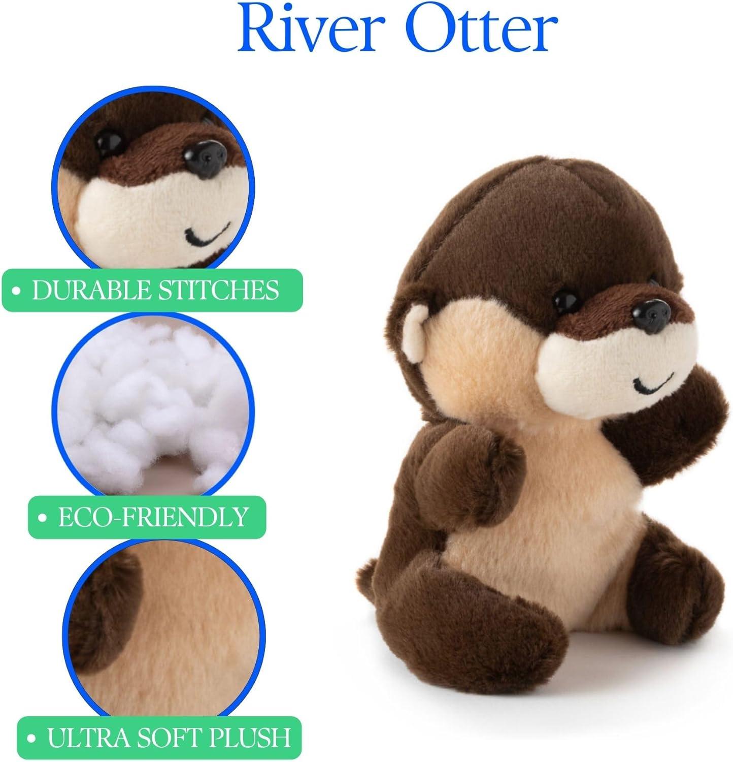 image:imageThe Petting Zoo River Otter Stuffed Animal Plushie Gifts for Kids Nuggetz Wildlife Animals Otter Plush Toy 6 Inches