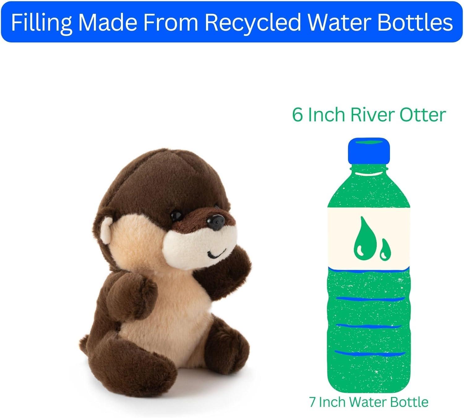 image:imageThe Petting Zoo River Otter Stuffed Animal Plushie Gifts for Kids Nuggetz Wildlife Animals Otter Plush Toy 6 Inches