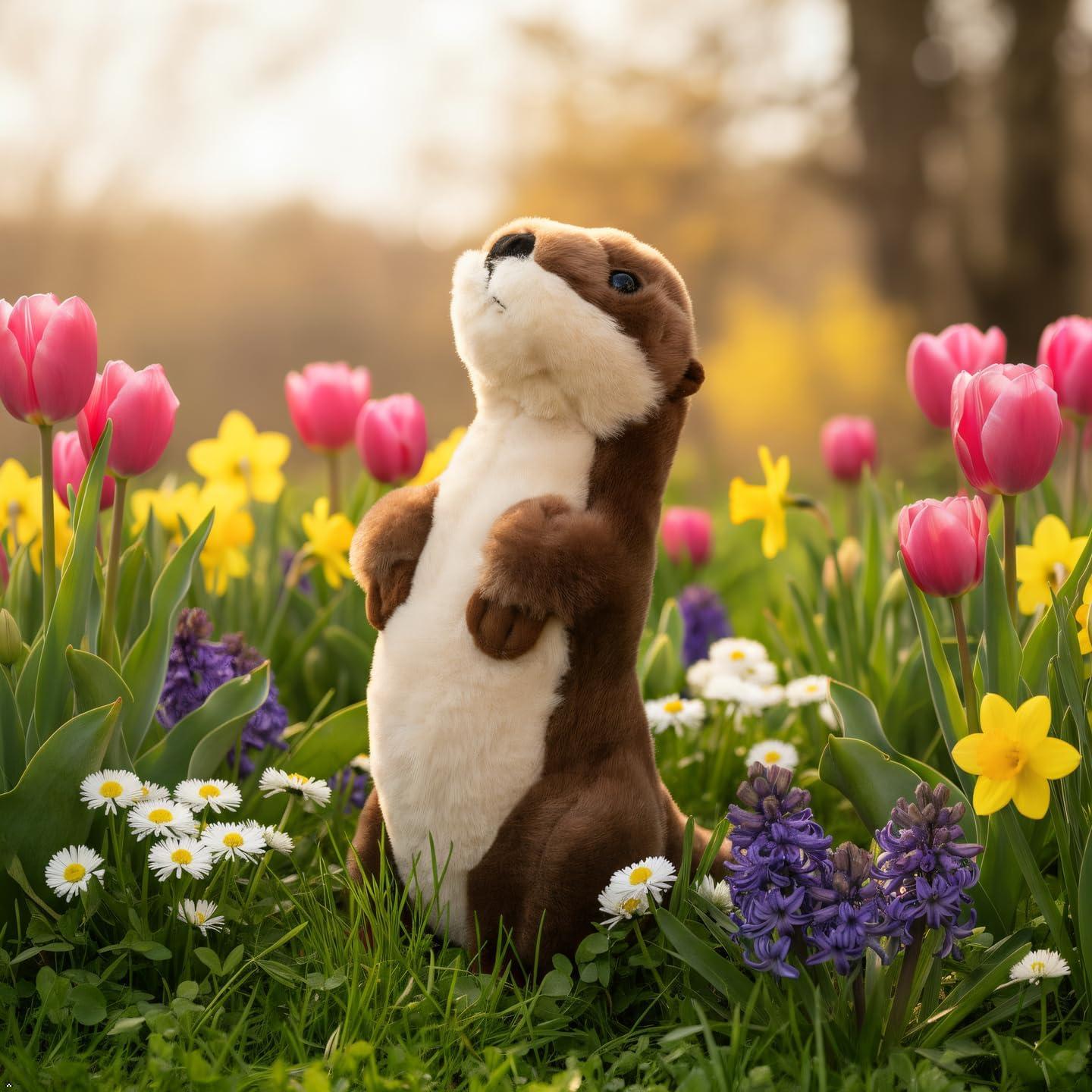 image:imageThe Petting Zoo River Otter Stuffed Animal Standing Gifts for Kids Wild Onez Zoo Animals River Otter Plush Toy 10 inches