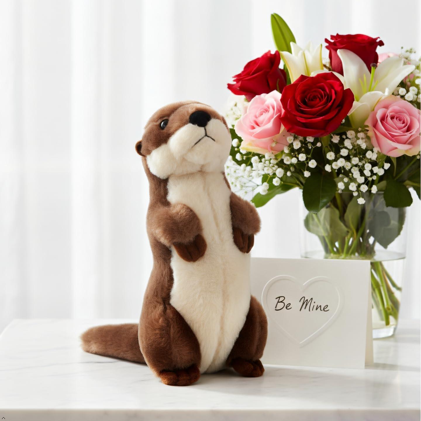 image:imageThe Petting Zoo River Otter Stuffed Animal Standing Gifts for Kids Wild Onez Zoo Animals River Otter Plush Toy 10 inches