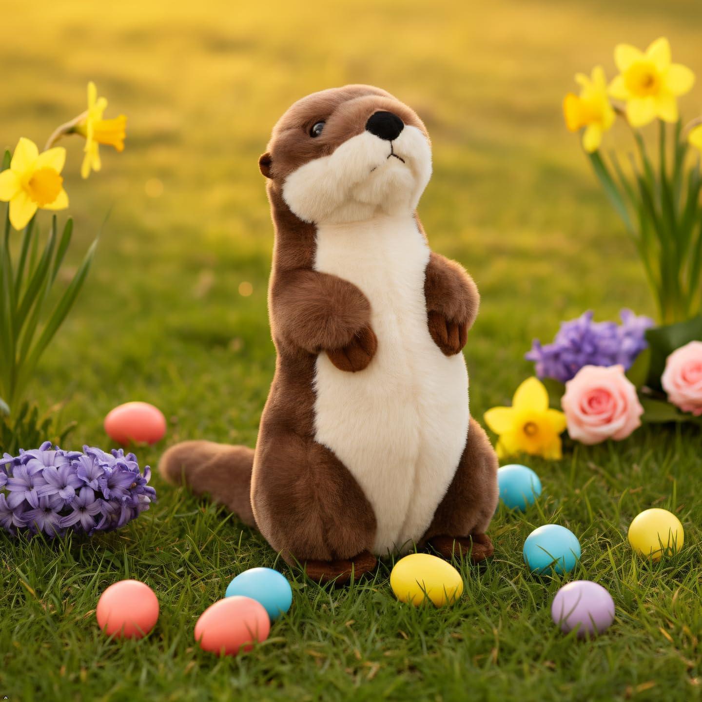 image:imageThe Petting Zoo River Otter Stuffed Animal Standing Gifts for Kids Wild Onez Zoo Animals River Otter Plush Toy 10 inches
