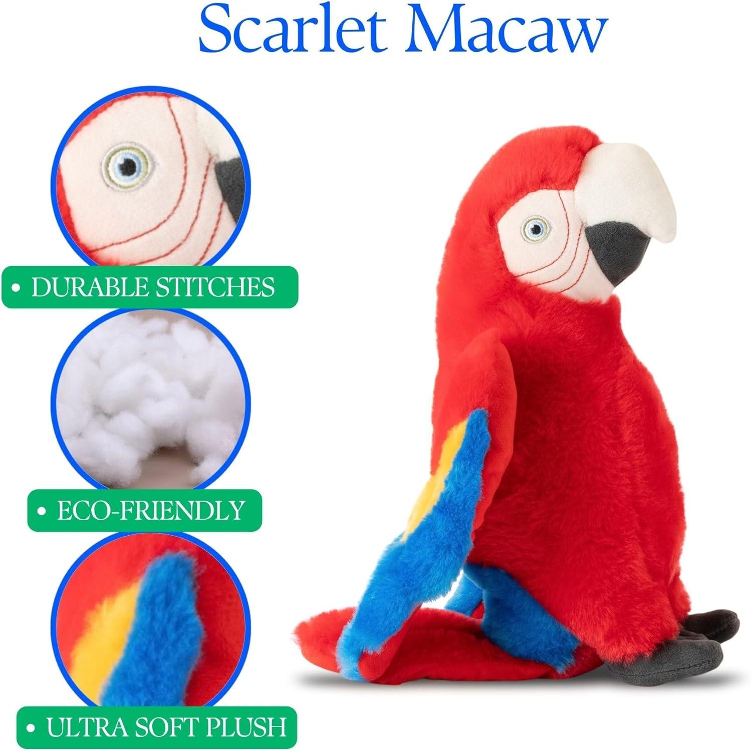image:imageThe Petting Zoo Scarlet Macaw Stuffed Animal Plushie Gifts for Kids Earth Keeperz Rainforest Animals Zoologee Scarlet Macaw Plush Toy 12 inches