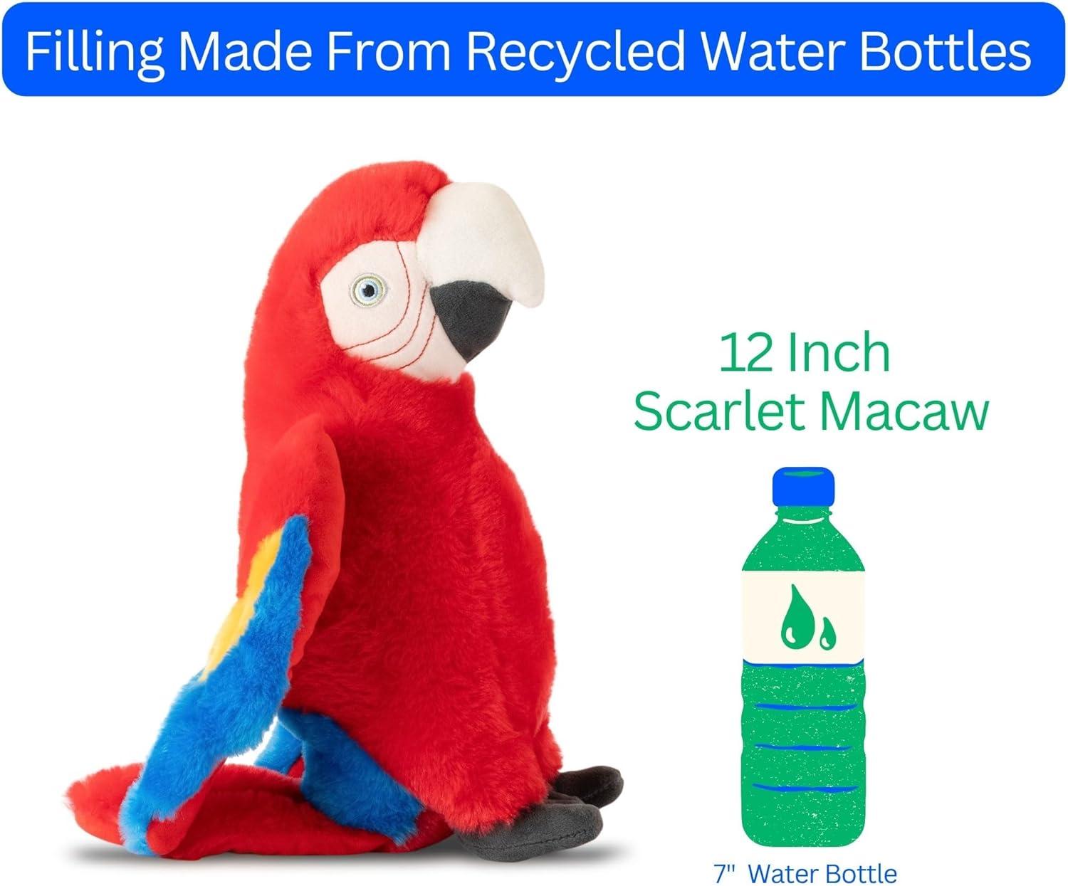 image:imageThe Petting Zoo Scarlet Macaw Stuffed Animal Plushie Gifts for Kids Earth Keeperz Rainforest Animals Zoologee Scarlet Macaw Plush Toy 12 inches