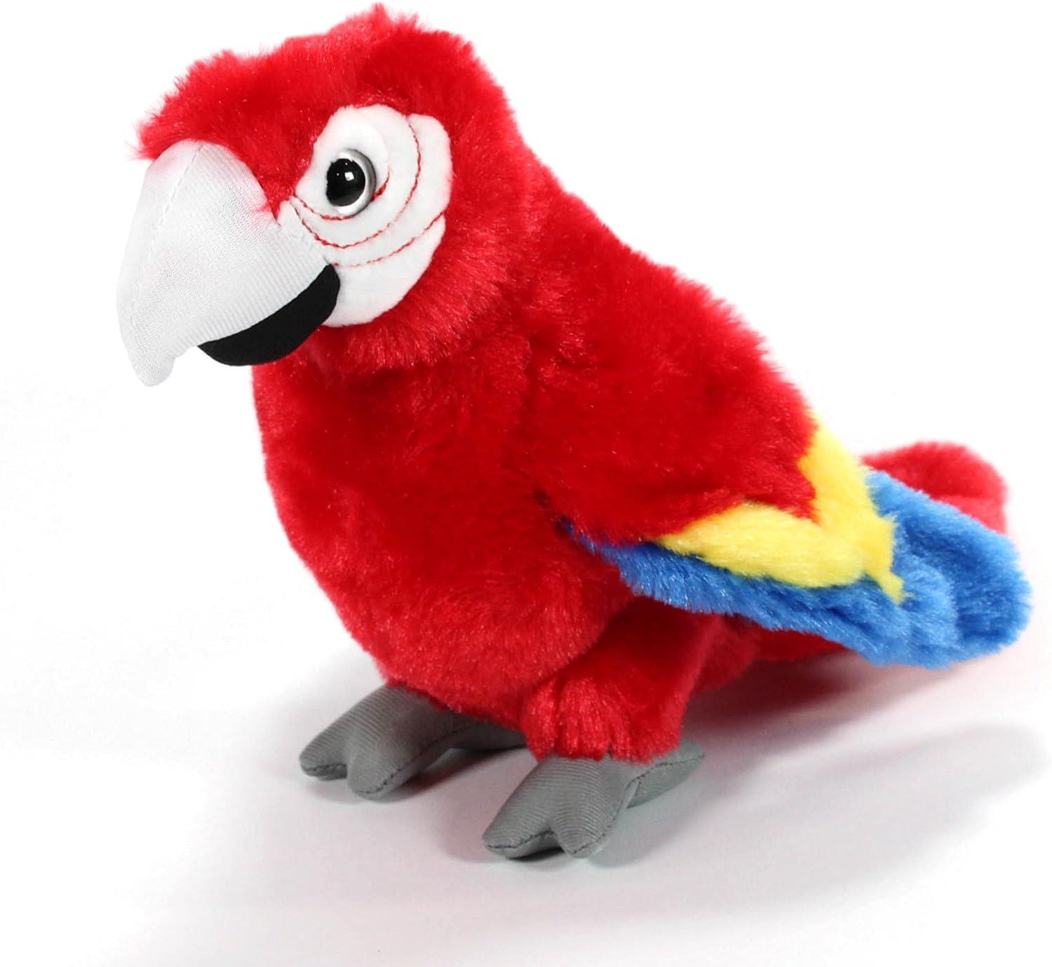 image:imageThe Petting Zoo Scarlet Macaw Stuffed Animal Plushie Gifts for Kids Wild Onez Wildlife Animals Red Parrot Plush Toy 9 inches