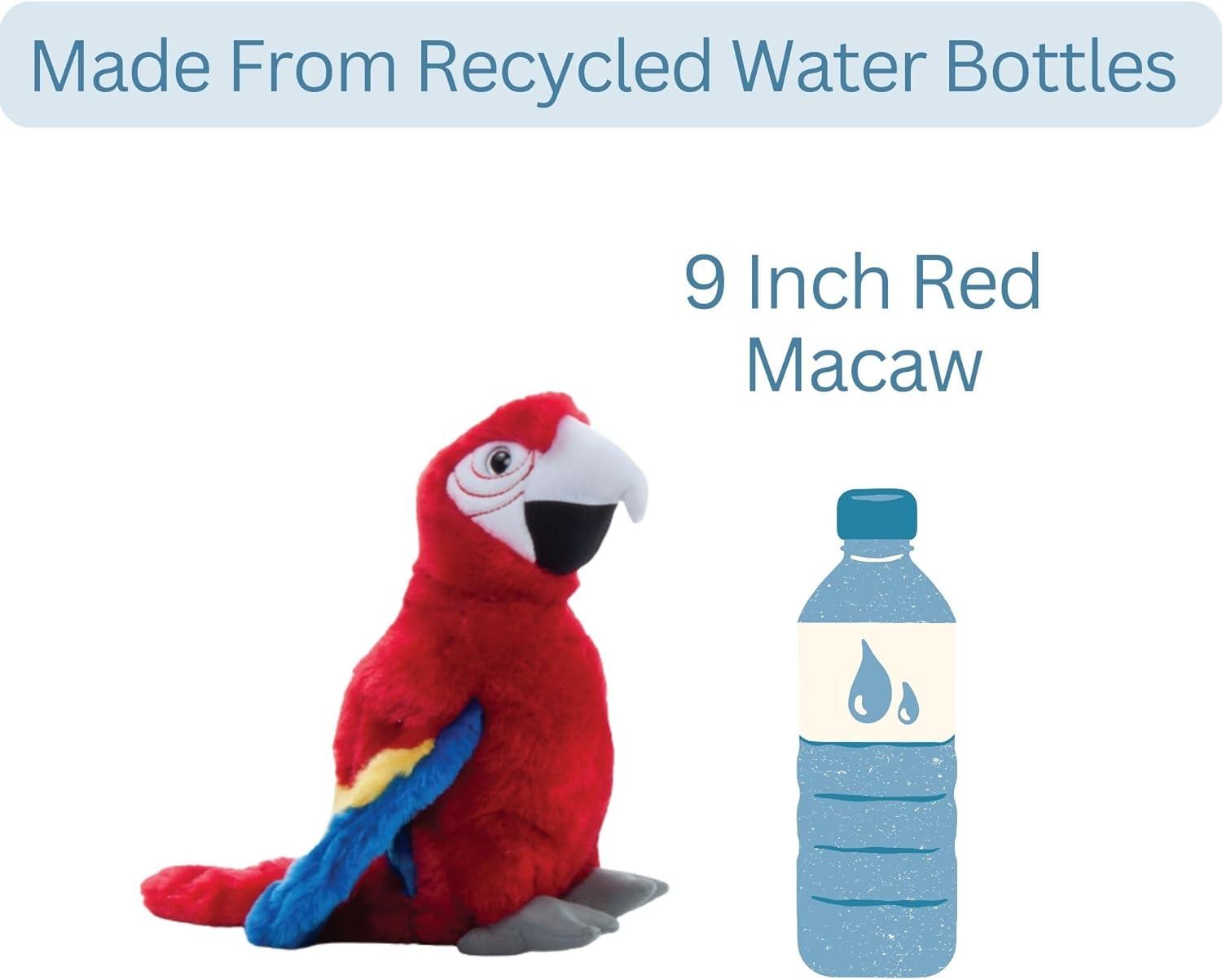 image:imageThe Petting Zoo Scarlet Macaw Stuffed Animal Plushie Gifts for Kids Wild Onez Wildlife Animals Red Parrot Plush Toy 9 inches