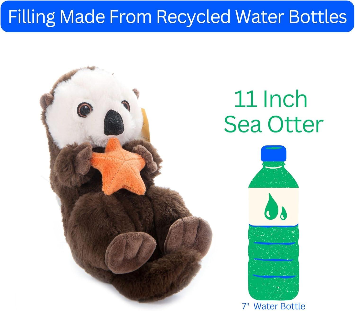 image:imageThe Petting Zoo Sea Otter Stuffed Animal Plushie Gifts for Kids Earth Keeperz Sealife Animals Zoologee Brown Sea Otter Plush Toy 11 inches