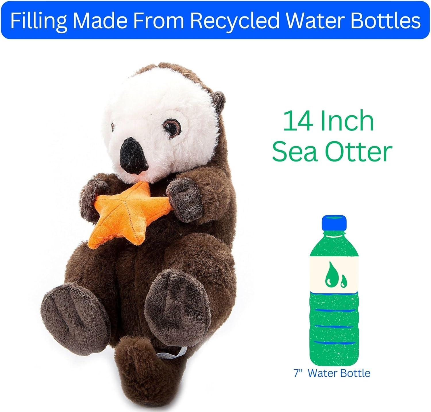 image:imageThe Petting Zoo Sea Otter Stuffed Animal Plushie Gifts for Kids Earth Keeperz Sealife Animals Zoologee Brown Sea Otter Plush Toy 14 inches