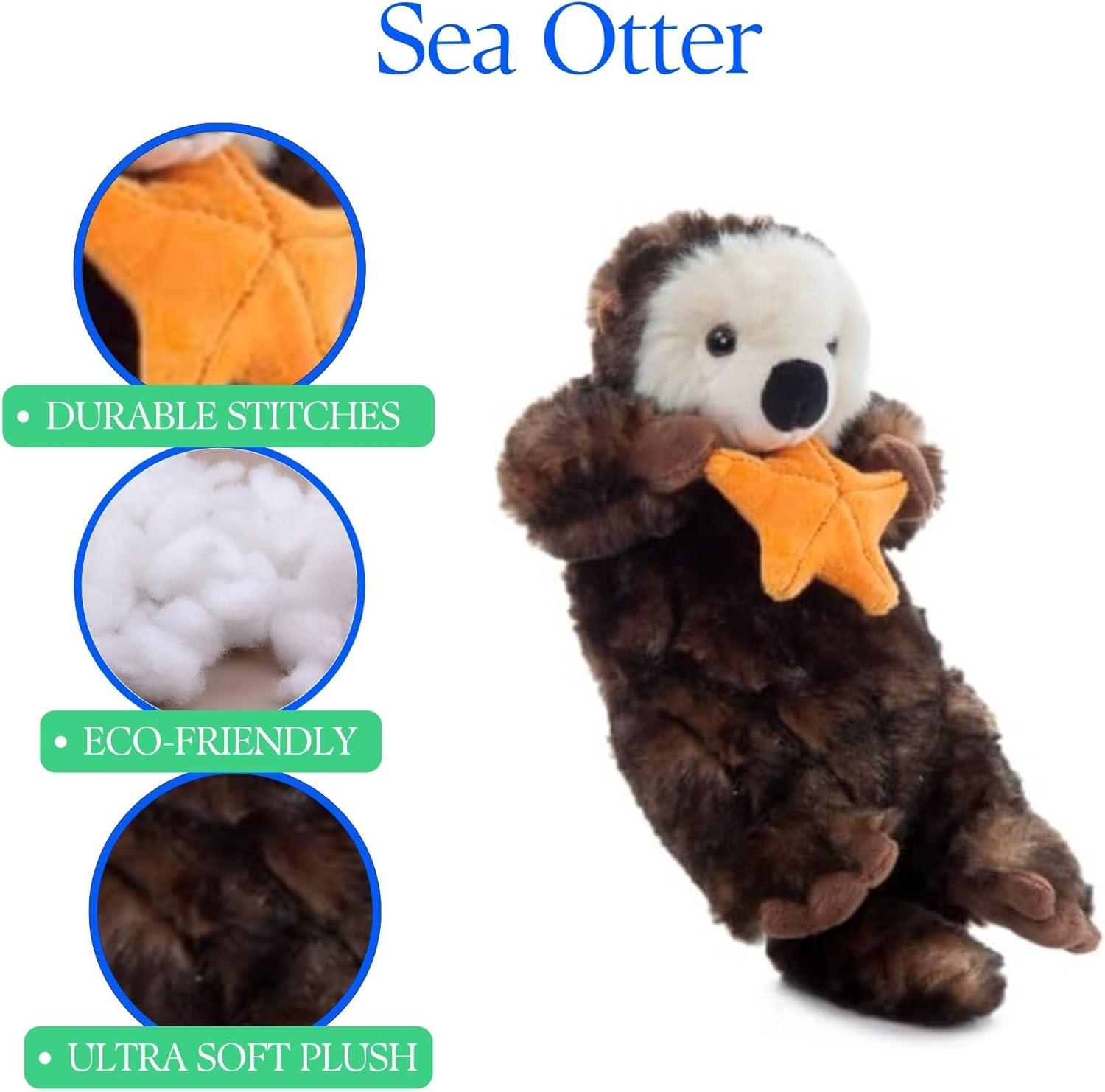 image:imageThe Petting Zoo Sea Otter Stuffed Animal Plushie Gifts for Kids Wild Onez Ocean Animals Otter Plush Toy 12 Inches