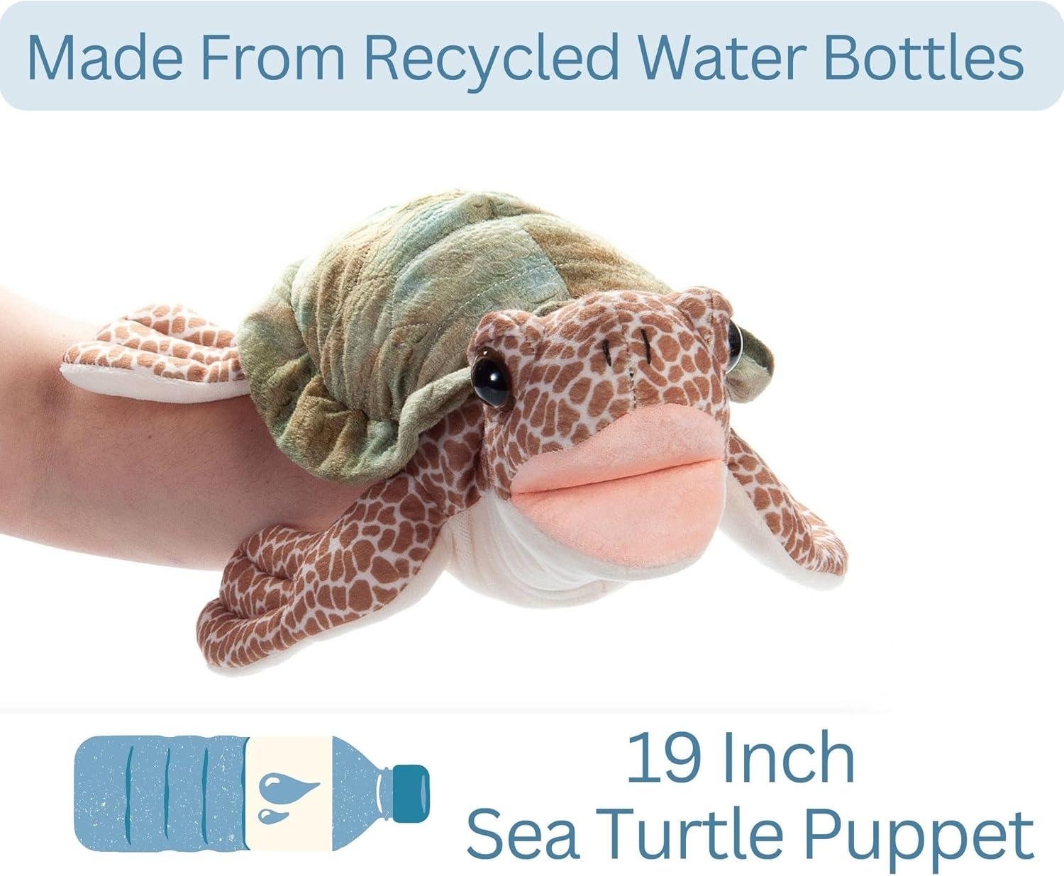 image:imageThe Petting Zoo Sea Turtle Hand Puppet Stuffed Animal Plushie Gifts for Kids Puppetz Animals Sea Turtle Interactive Puppets Plush Toy 19 Inches
